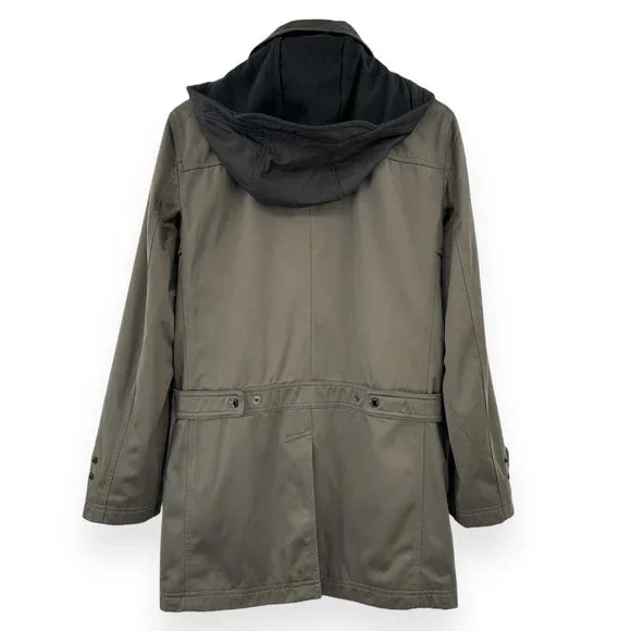 Armani Exchange Greenish Gray Zip Up Jacket w/ Detachable Hood sz XS